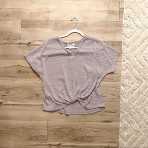 Lavender Flowy Knotted Shirt